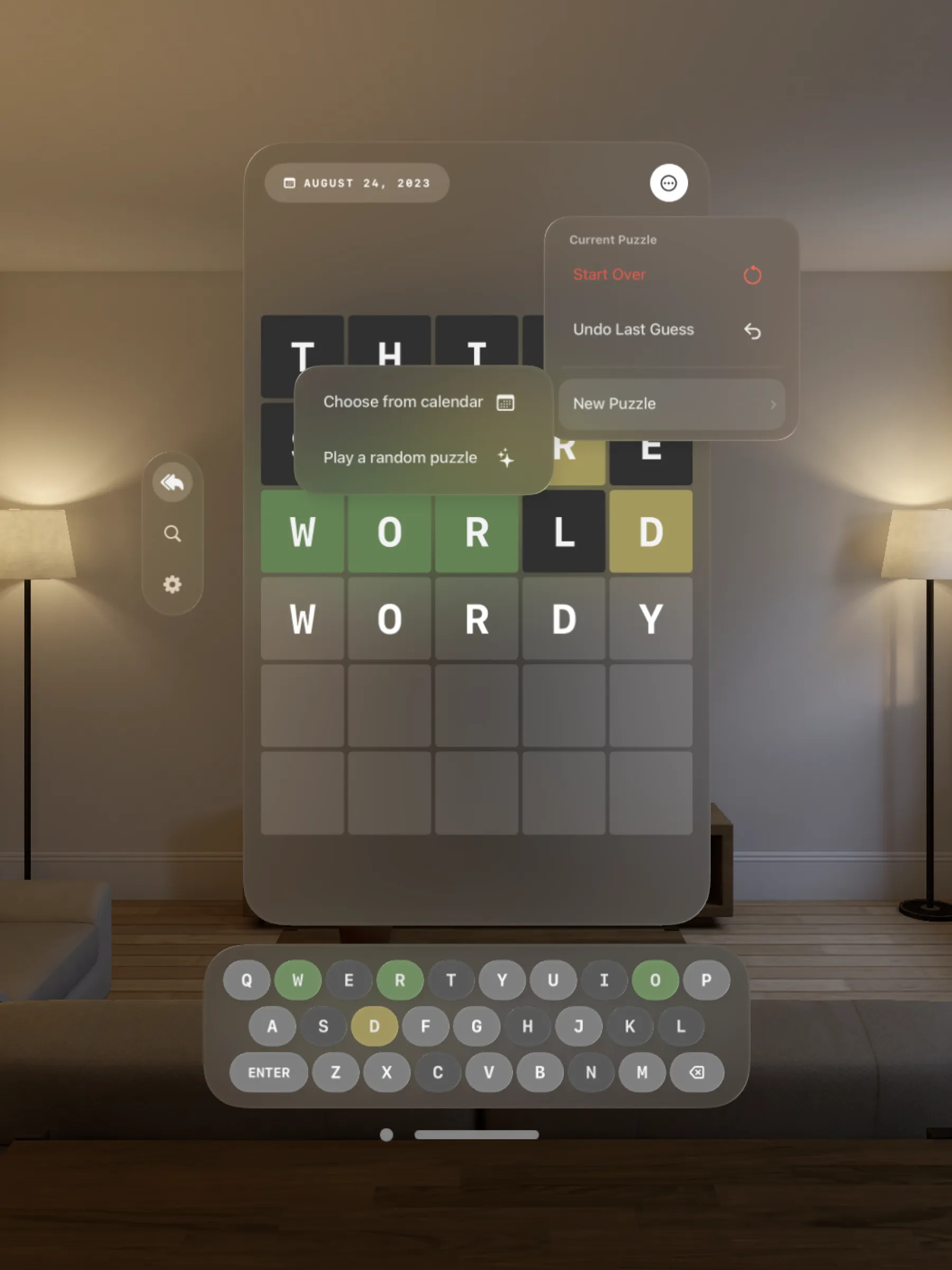 Wordled App for visionOS